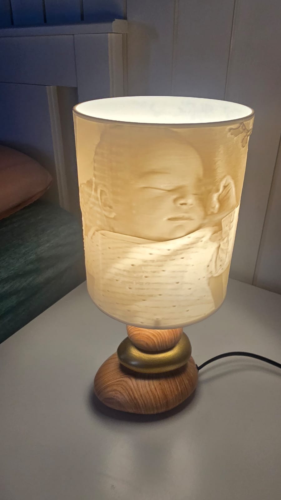 Lámpara de techo litofanía